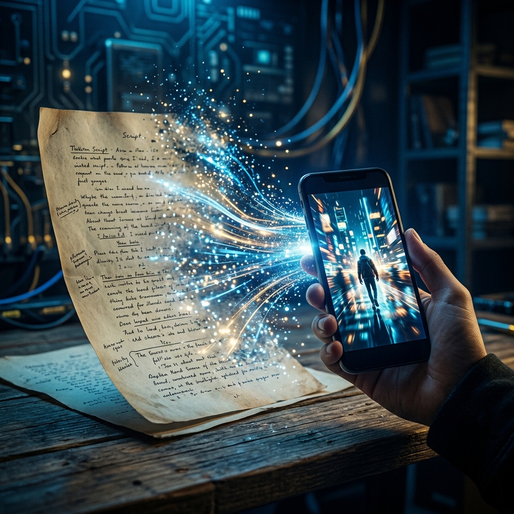 Transform a written script into a YouTube Short with AI